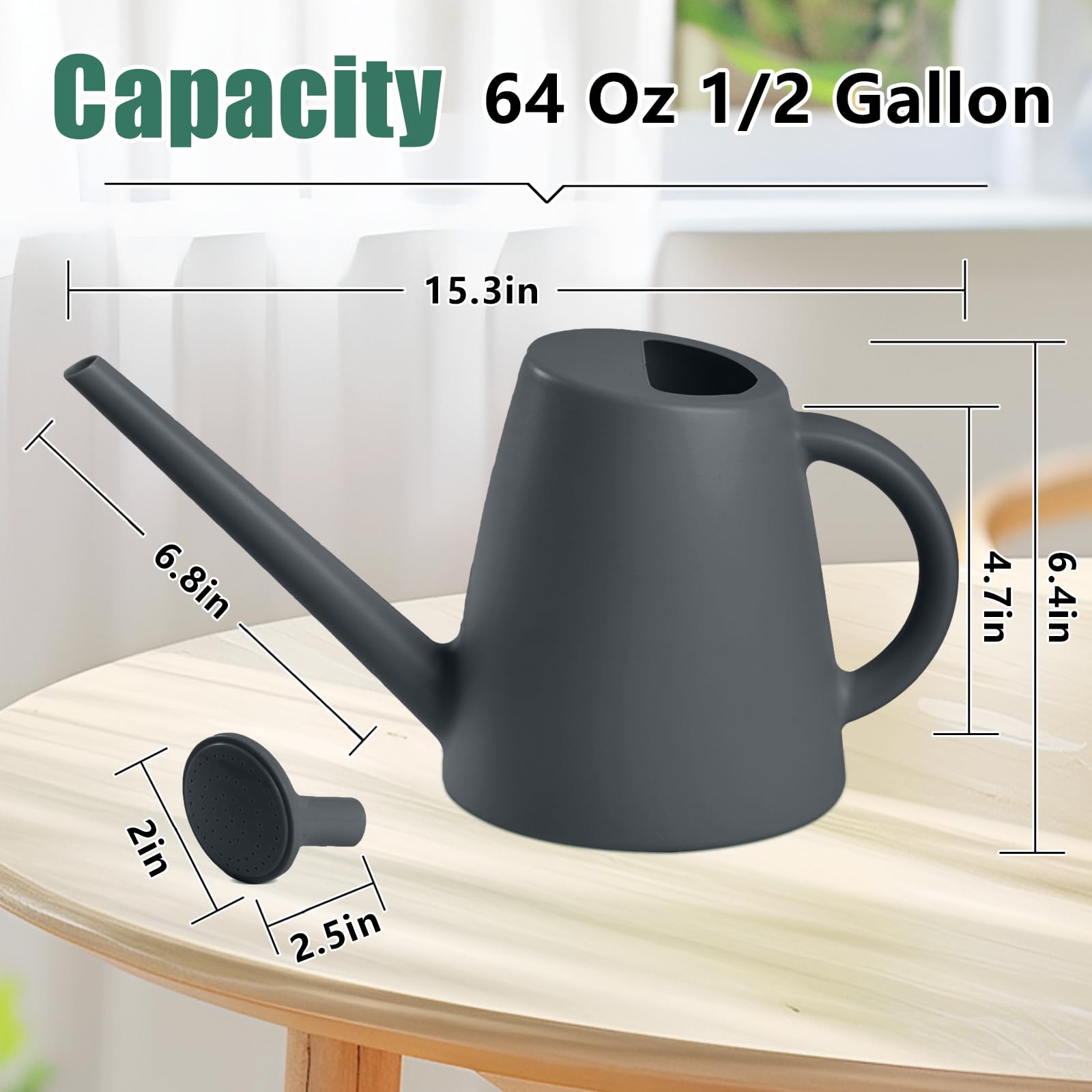 TEIUKAX 64oz capacity supports fewer refills during garden tasks.