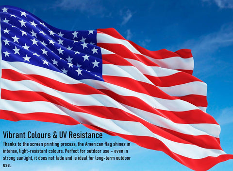 Teiulon canvas-header flag offers sturdy top edge for long outdoor use.