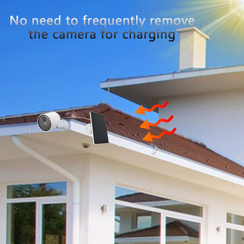 10 ft cable lets you place the panel away from the camera for better sun.