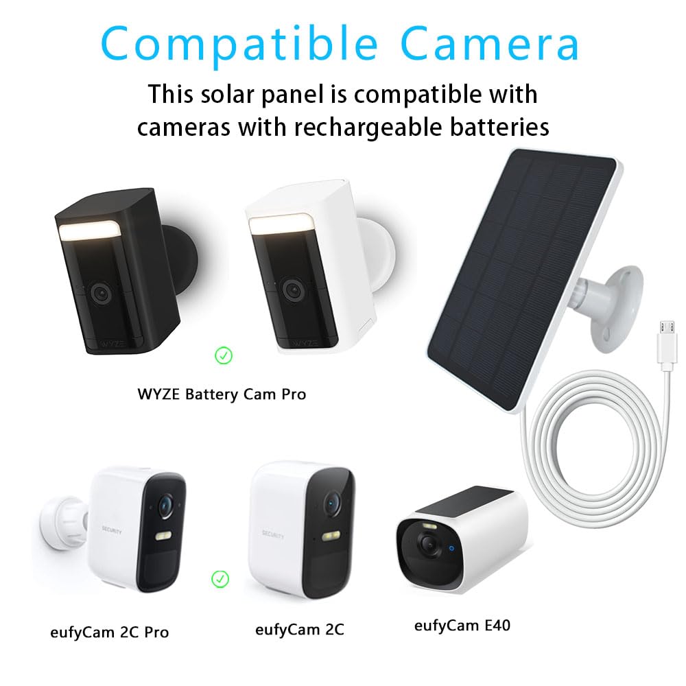 TEKCAM solar panel eufy-compatible supports EufyCam batteries for outdoor monitoring
