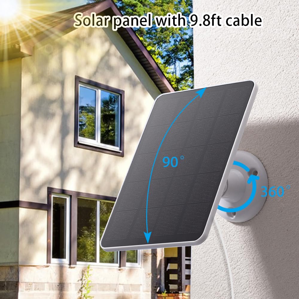 TEKCAM solar panel Micro USB compatibility supports battery cameras.