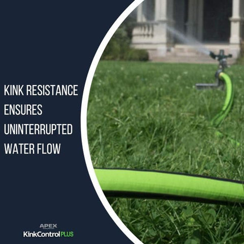 Flexing Teknor Apex hose demonstrates easy maneuverability around plants
