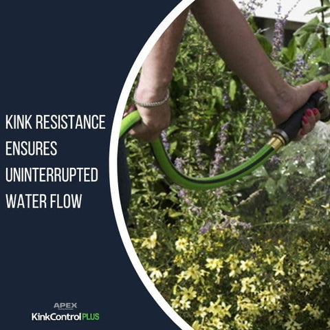 Kink-resistant Teknor Apex hose uncoils readily for efficient watering
