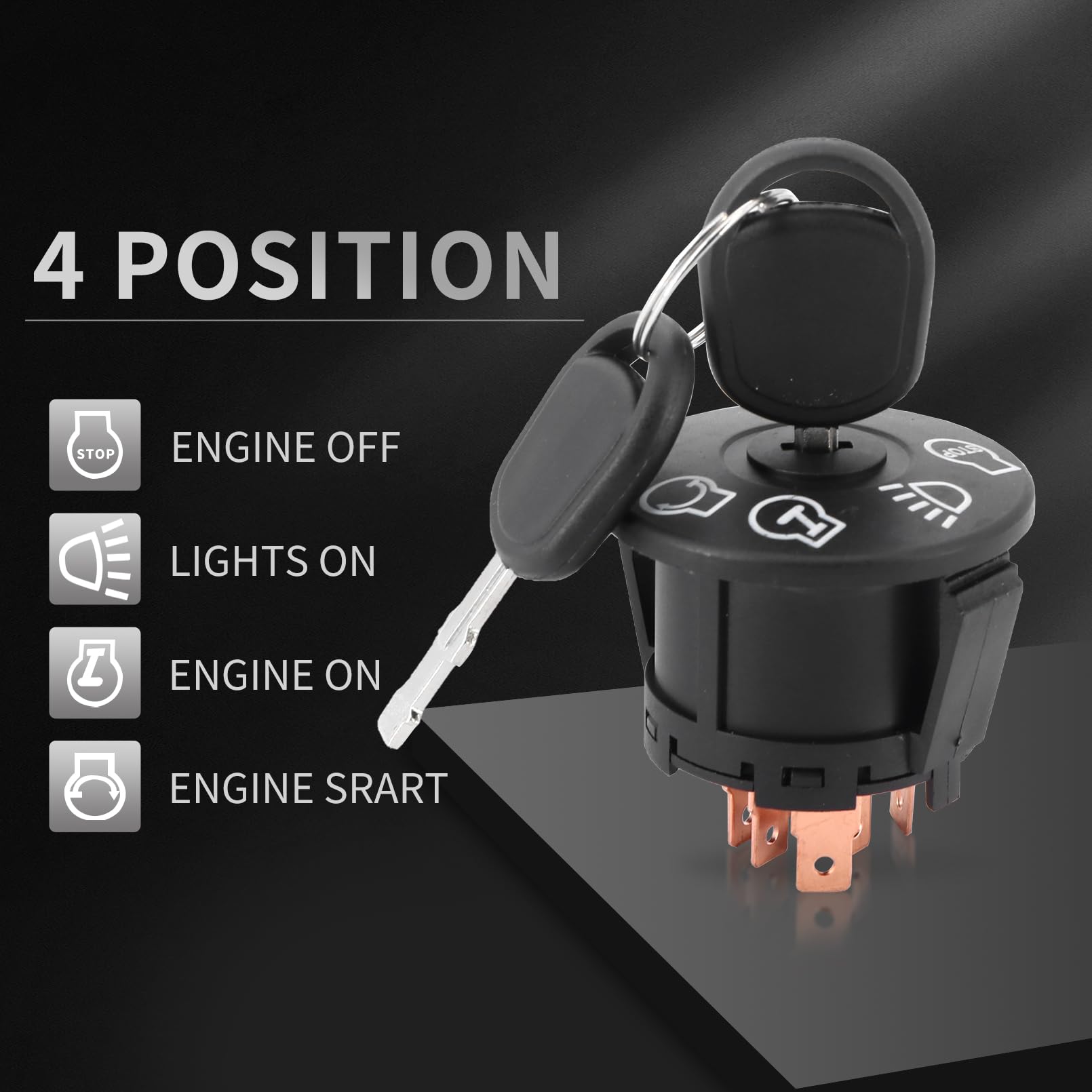 Close-up of durable ABS body on the Tektall ignition switch.