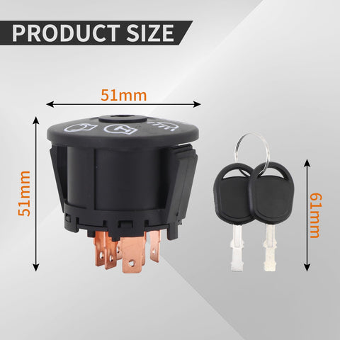 Tektall ignition switch compatible with John Deere and Cub Cadet tractors for broad fit.