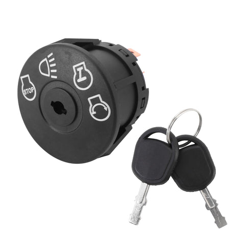 Tektall ignition switch with seven terminals and key for reliable mower starts.