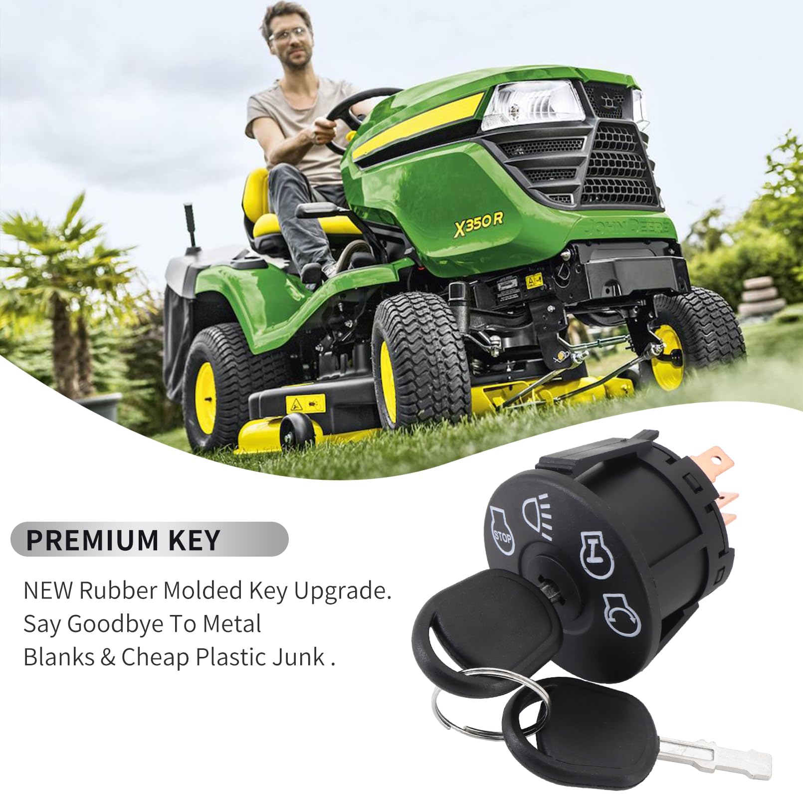 Package includes ignition switch and two keys from Tektall.
