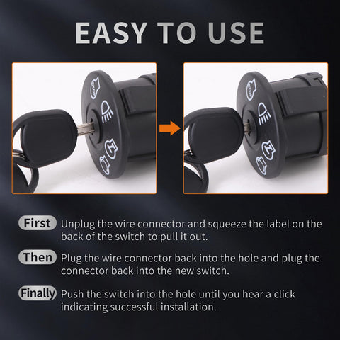 Tektall ignition switch includes two keys for convenience.