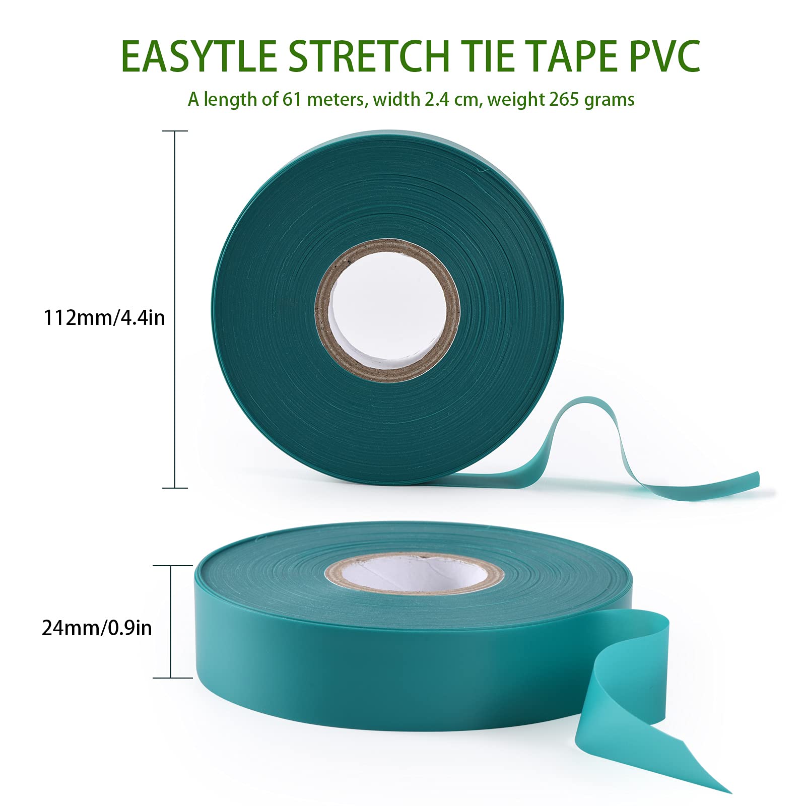 TELENT OUTDOORS 200 ft PVC plant tie tape, long roll for extensive garden tying.