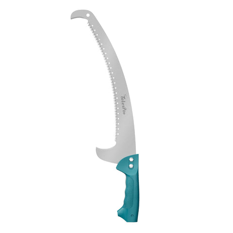 TelesPro multi-purpose pruning saw with 16-inch blade close-up showing sharp teeth for precise cuts