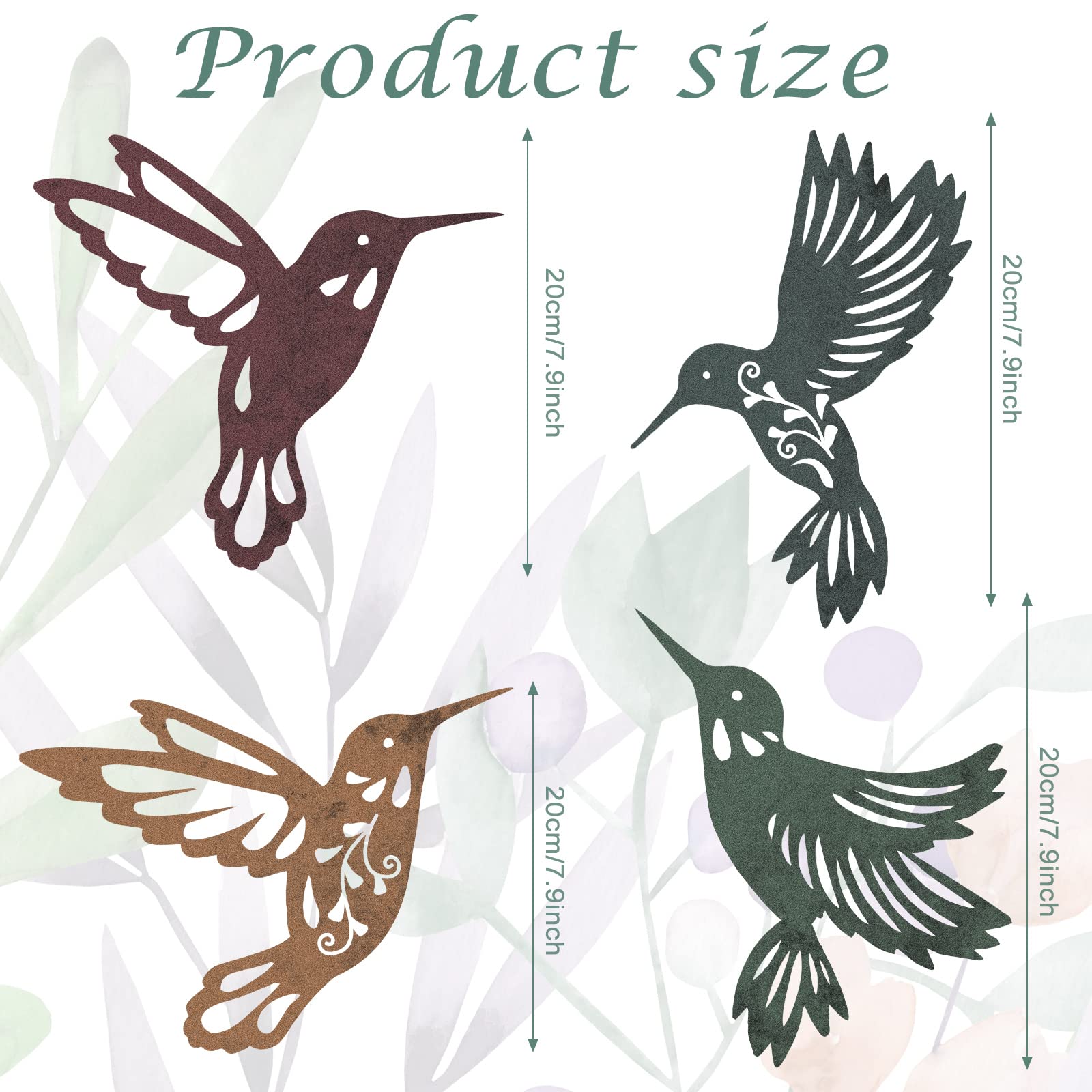 Close-up of Teling hummingbird wall art showing elegant lines for any wall.