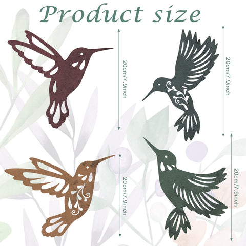 Close-up of Teling hummingbird wall art showing elegant lines for any wall.