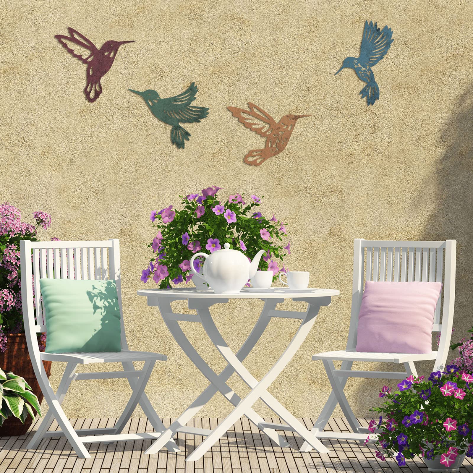 Teling modern farmhouse hummingbird decor provides subtle outdoor-friendly elegance.