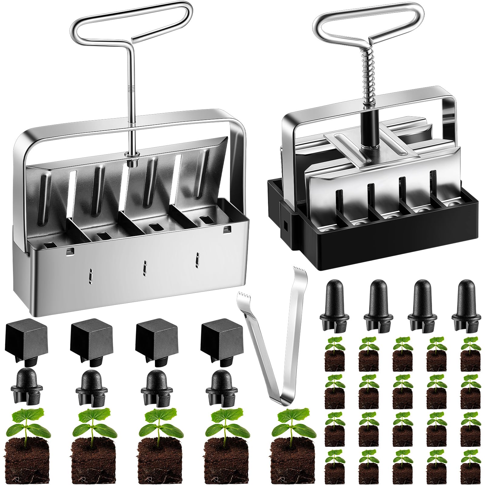 Tellegloww 2in 4-cell soil blocker for sturdy seed blocks and easy transplant