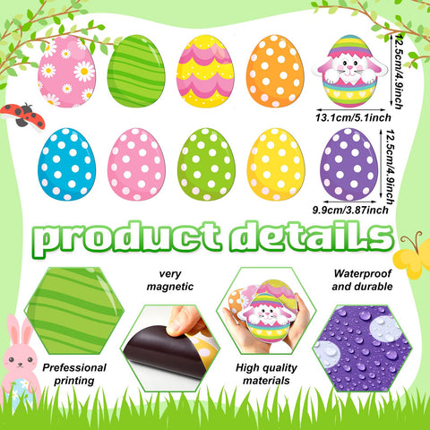 Tellegloww colorful egg-pattern magnet set brightens doors and metal surfaces for Easter vibes.