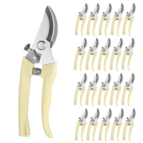 Telooco pruning shears set with beige handles for durable garden pruning