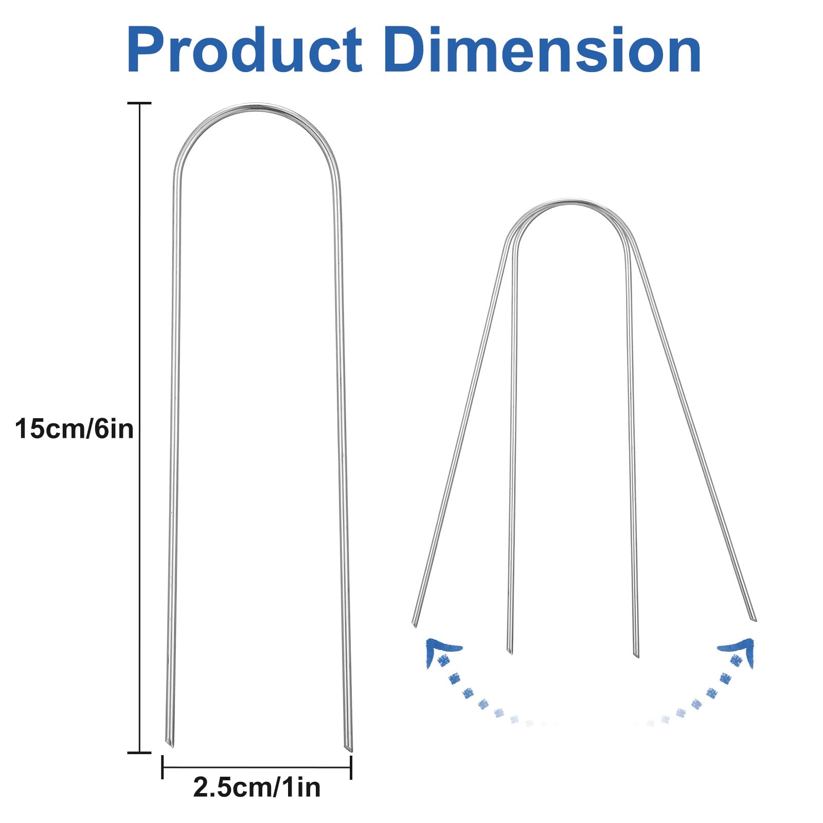 Telooco 6-inch galvanized stakes resist rust for durable outdoor irrigation.
