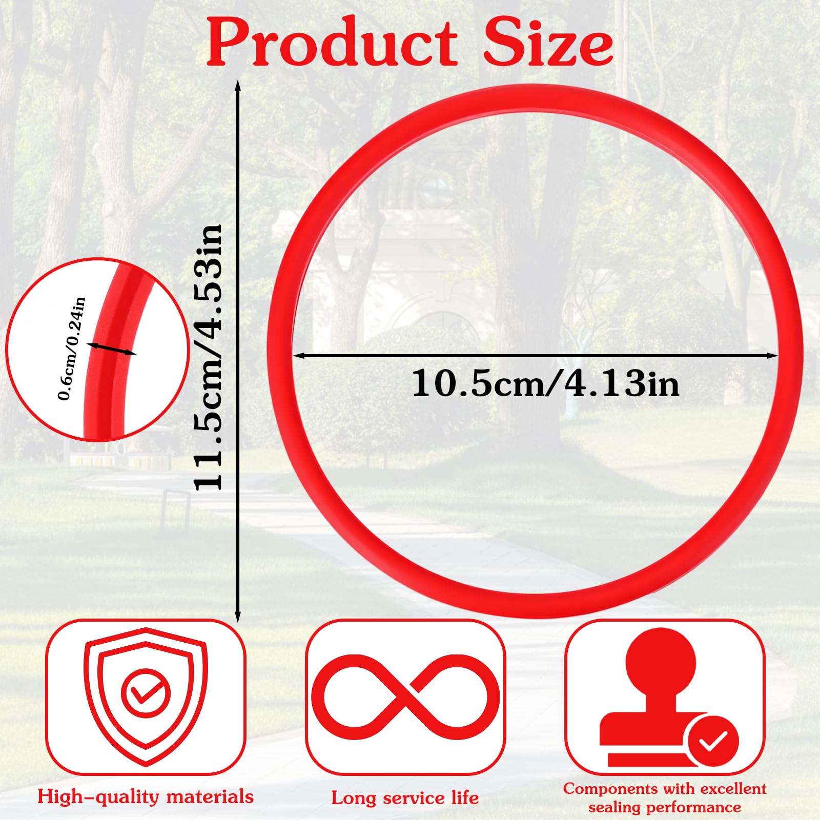 Red rubber gasket from Telooco with four-pack convenience.