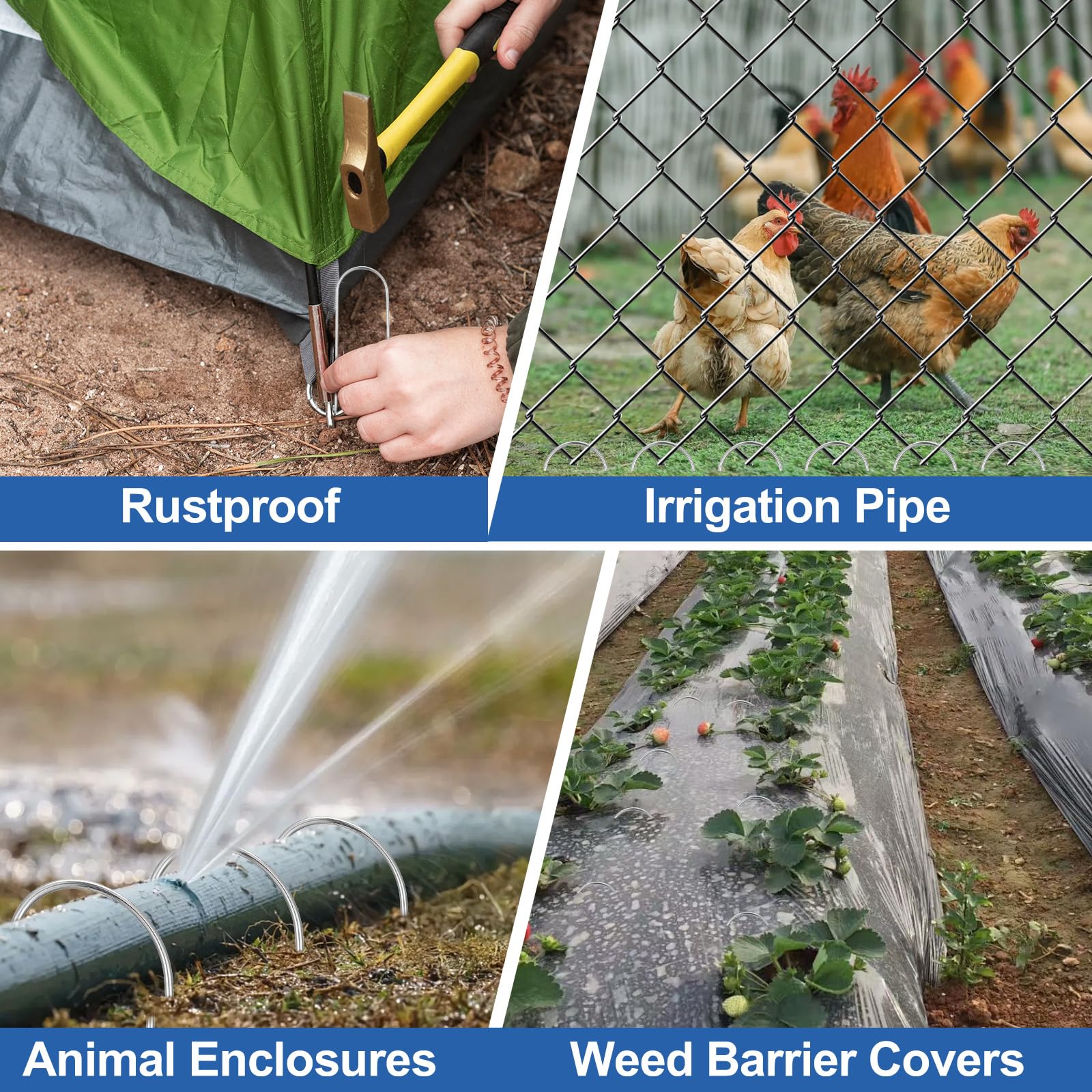 Telooco reusable adjustable stakes let you reposition irrigation lines easily.