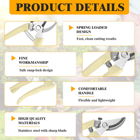 Telooco stainless steel blade delivers clean cuts on stems and small branches
