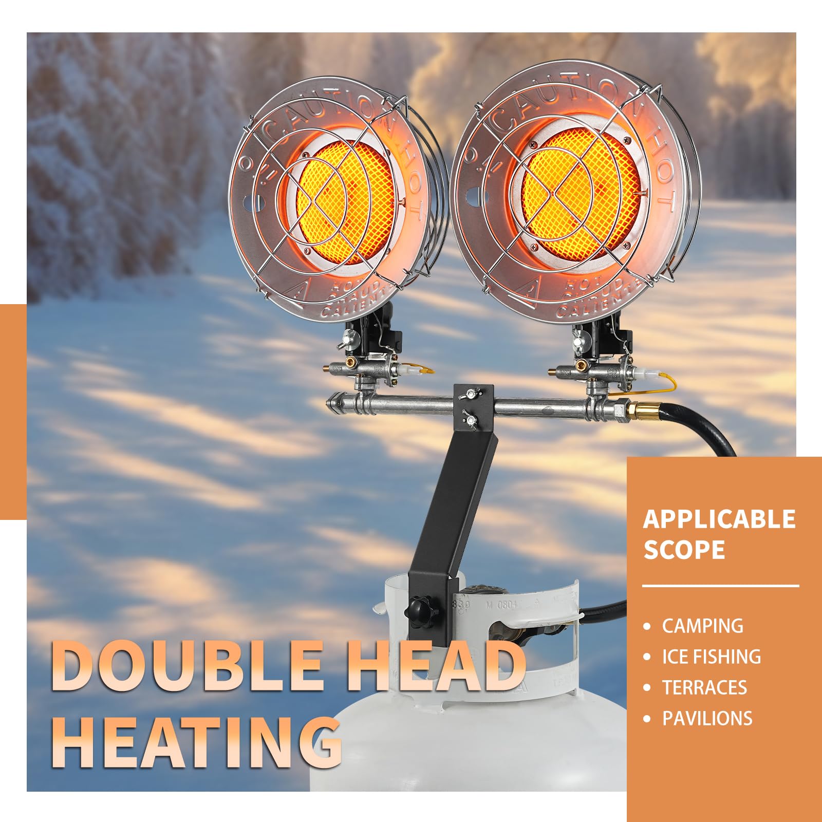 Temctrl heater with three heat levels for flexible outdoor warmth.