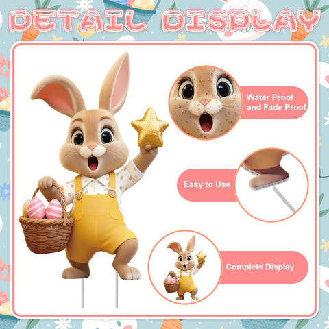 Temicle 13.8-inch bunny signs stand tall for clear visibility in driveways and parks.