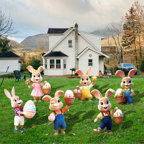 Temicle six pastel bunny designs create a warm spring atmosphere.