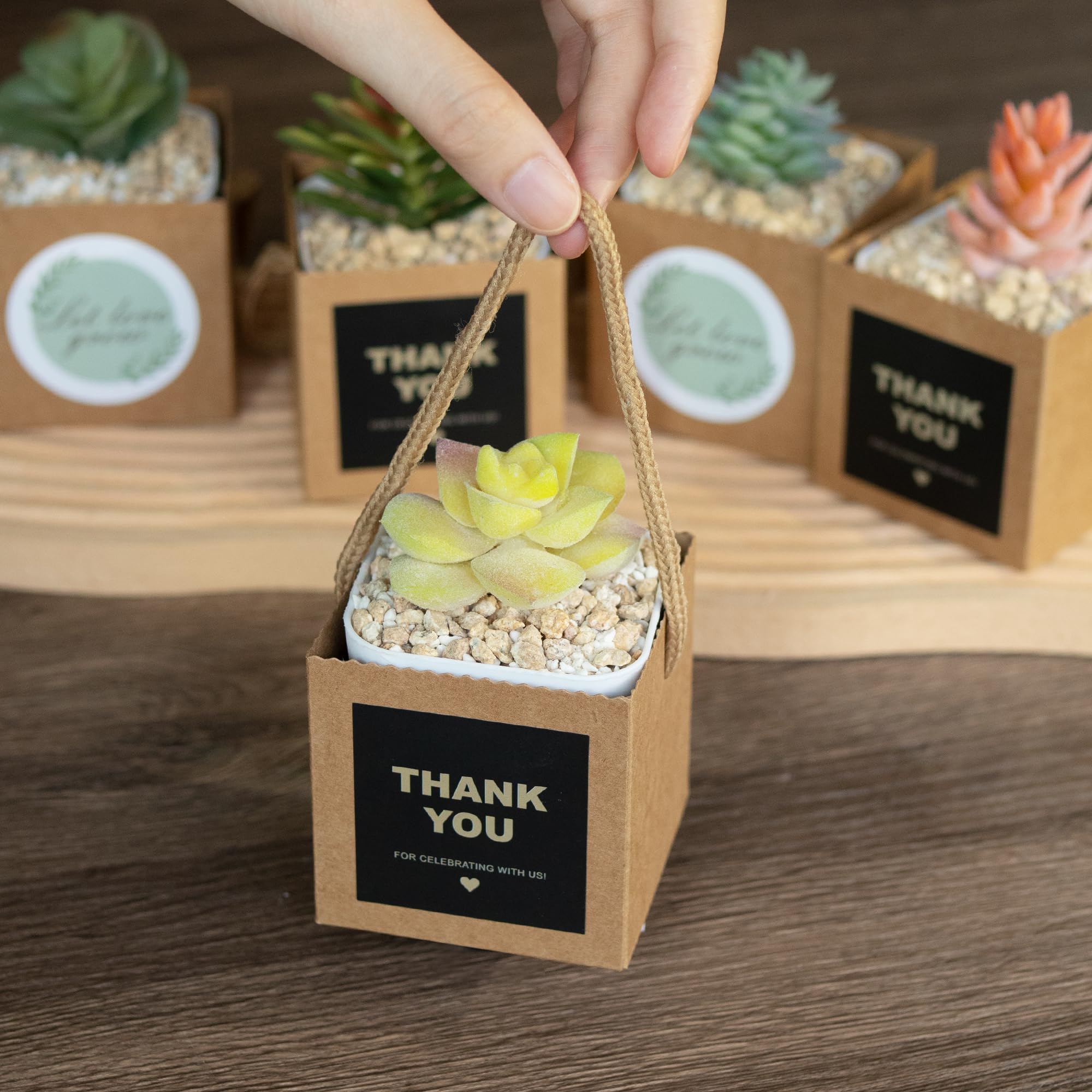 Temlum kraft wrap with wave opening adds simple elegance.