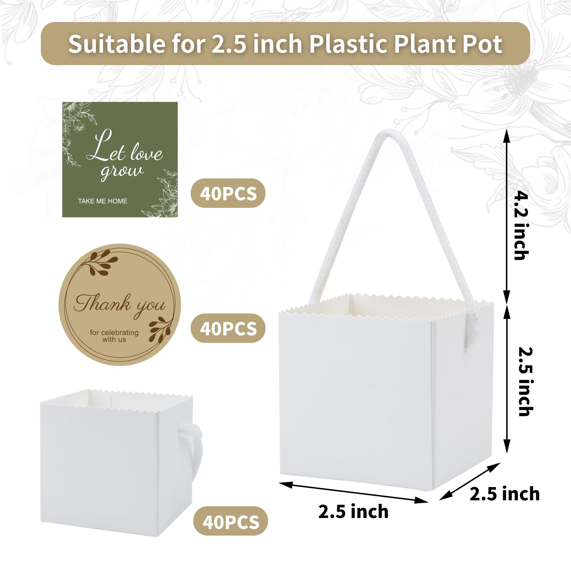 Temlum succulent wrap bag 40 count ready gift packaging for events.
