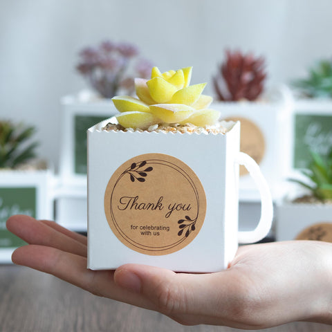 Temlum succulent wrap bag Let Love Grow sticker suitable for weddings and baby showers.