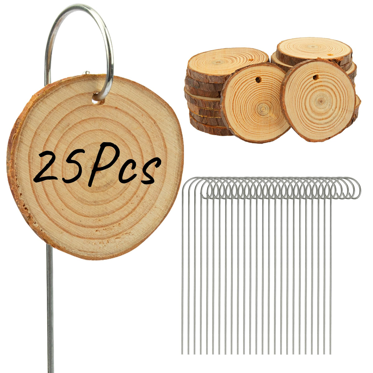 Temlum wooden plant labels with marker pen for clear outdoor labeling.