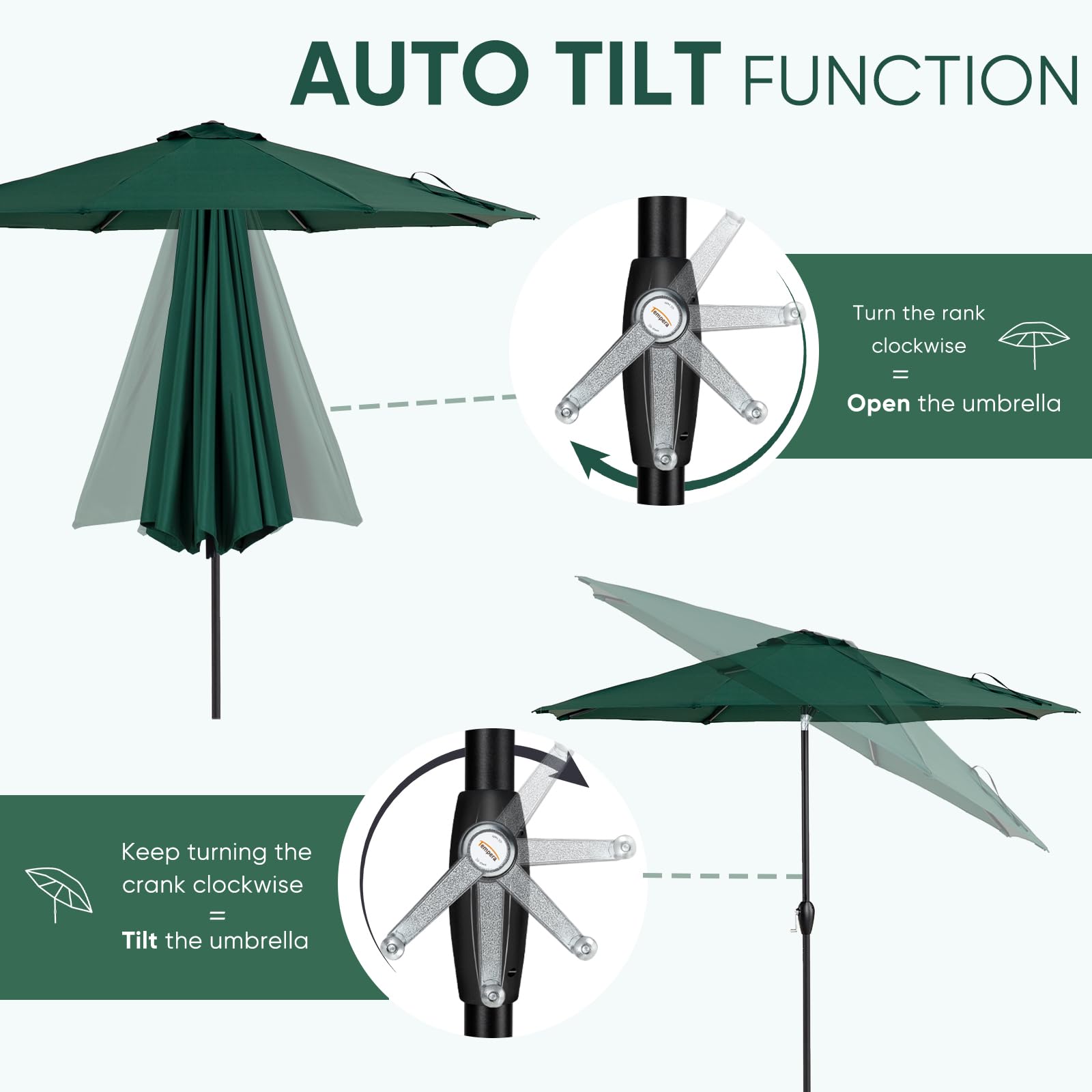 Tempera canopy showing fade-resistant fabric and UV protection