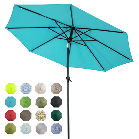 Tempera 9ft umbrella auto tilt crank for easy shade control.