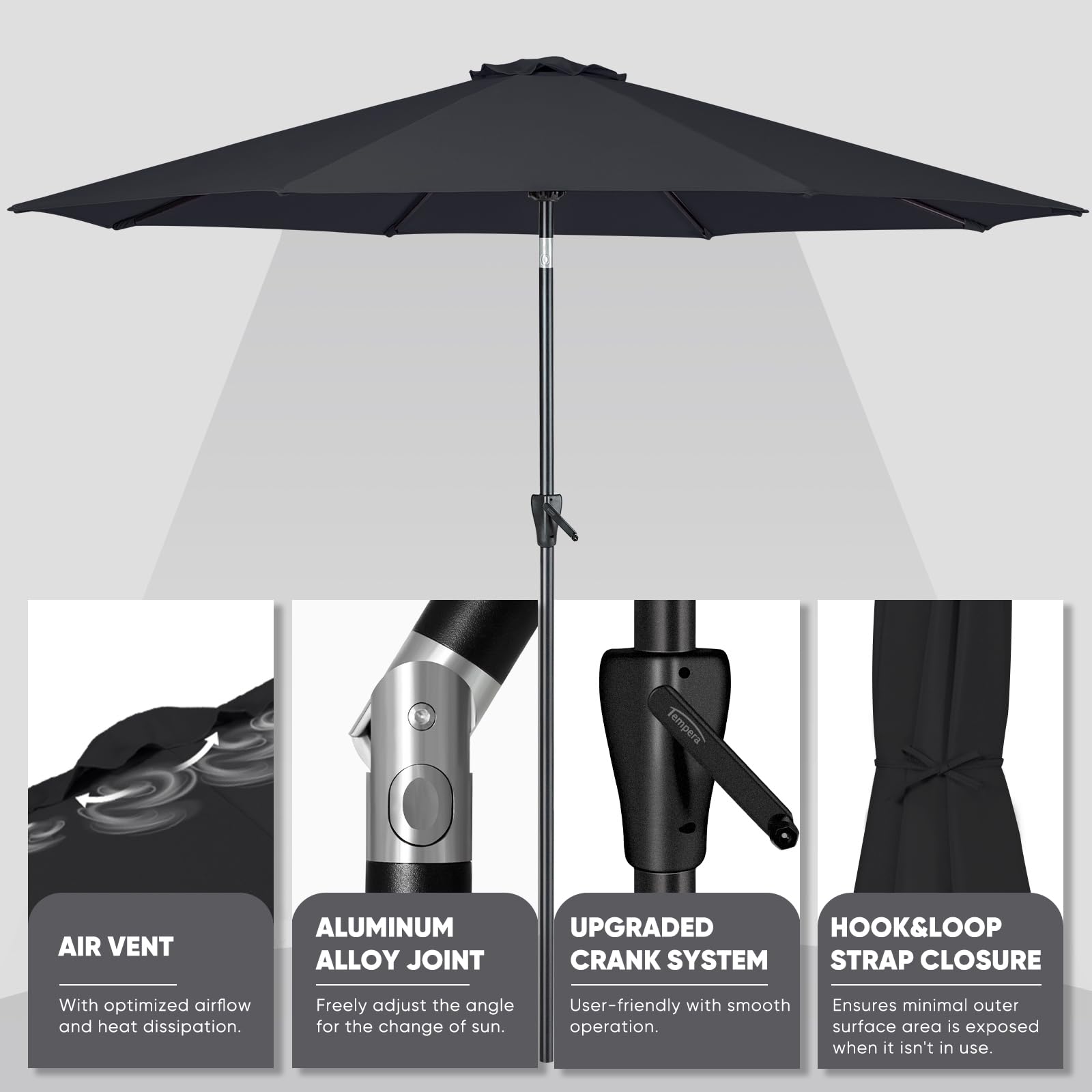 Tempera fade-resistant canopy keeps color vibrant under sun and rain