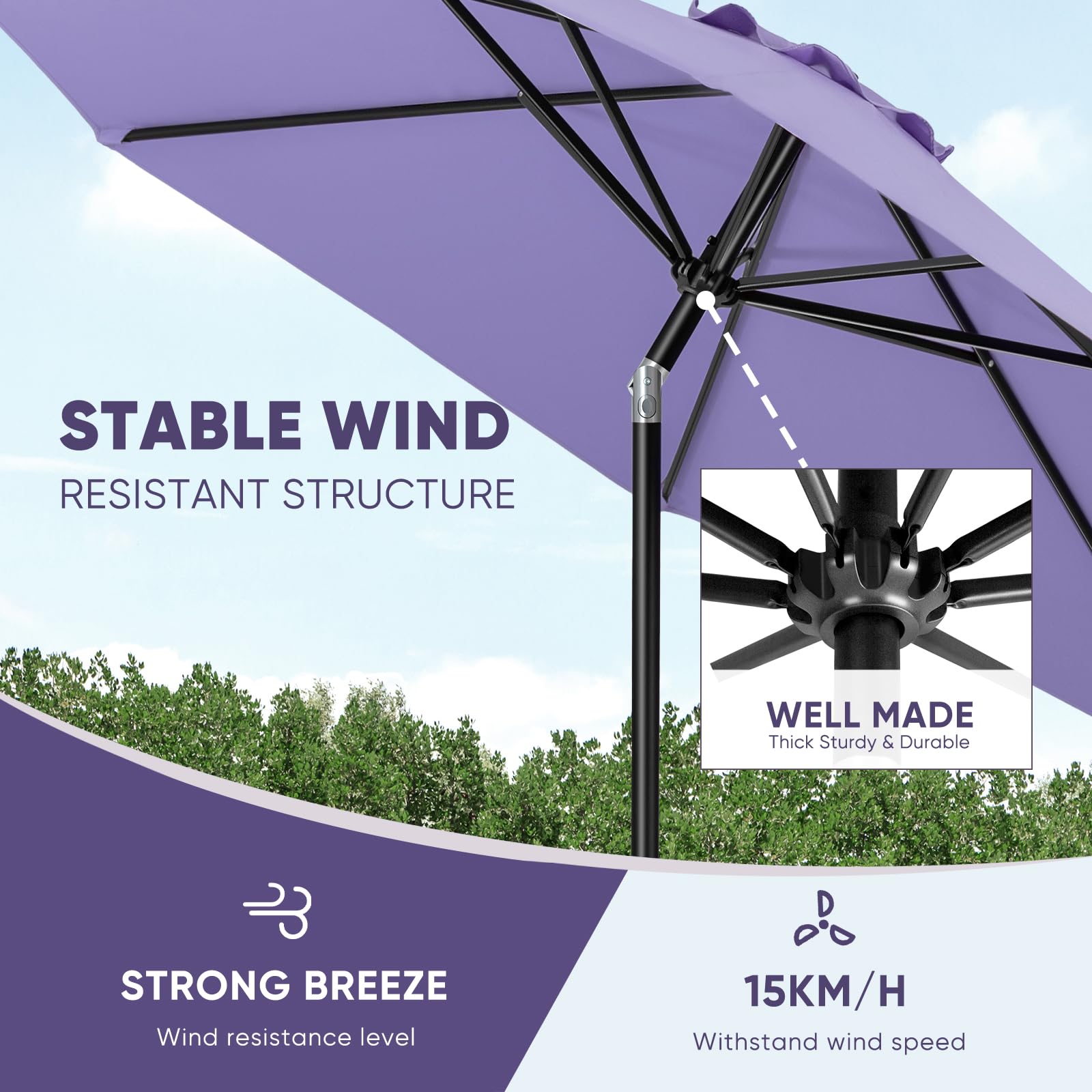 Tempera fade-resistant canopy keeps color vibrant under sun