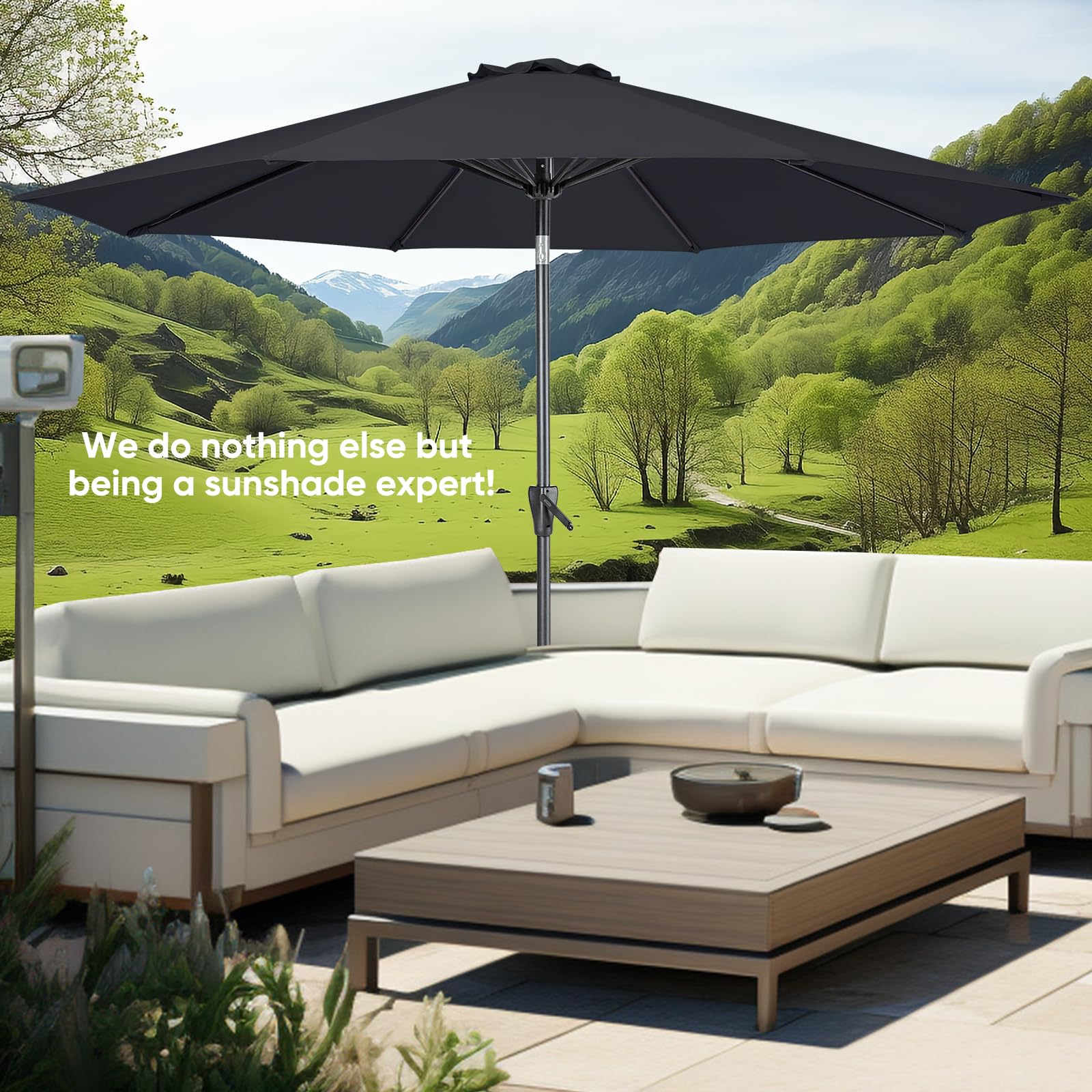 Tempera space grey finish complements outdoor furniture and resists fading