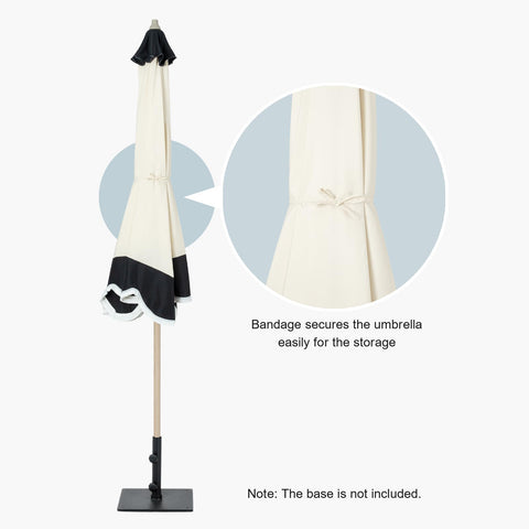 Tempera 9ft umbrella fits 42 to 54 inch tables for outdoor dining.