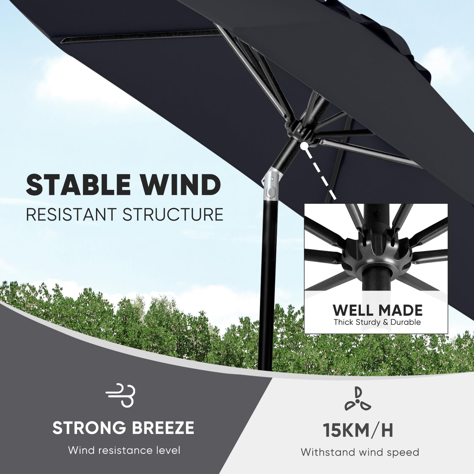 Tempera 10ft canopy fits 47–59 inch tables and seats six