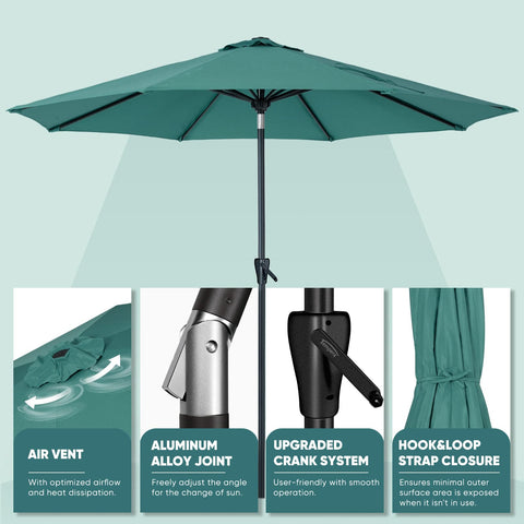 Tempera 10ft canopy covers tables from 47 to 59 inches for outdoor meals.