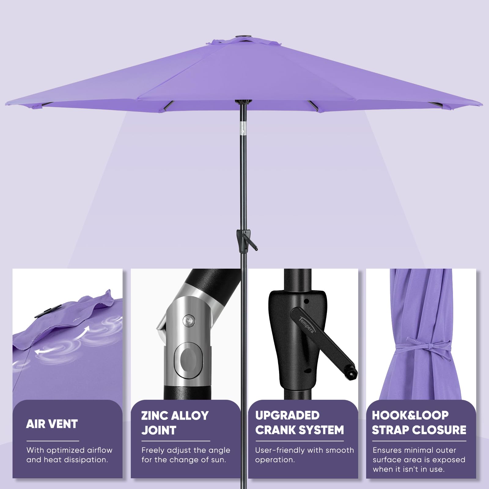 Tempera wind-vent design promotes airflow and stability outdoors