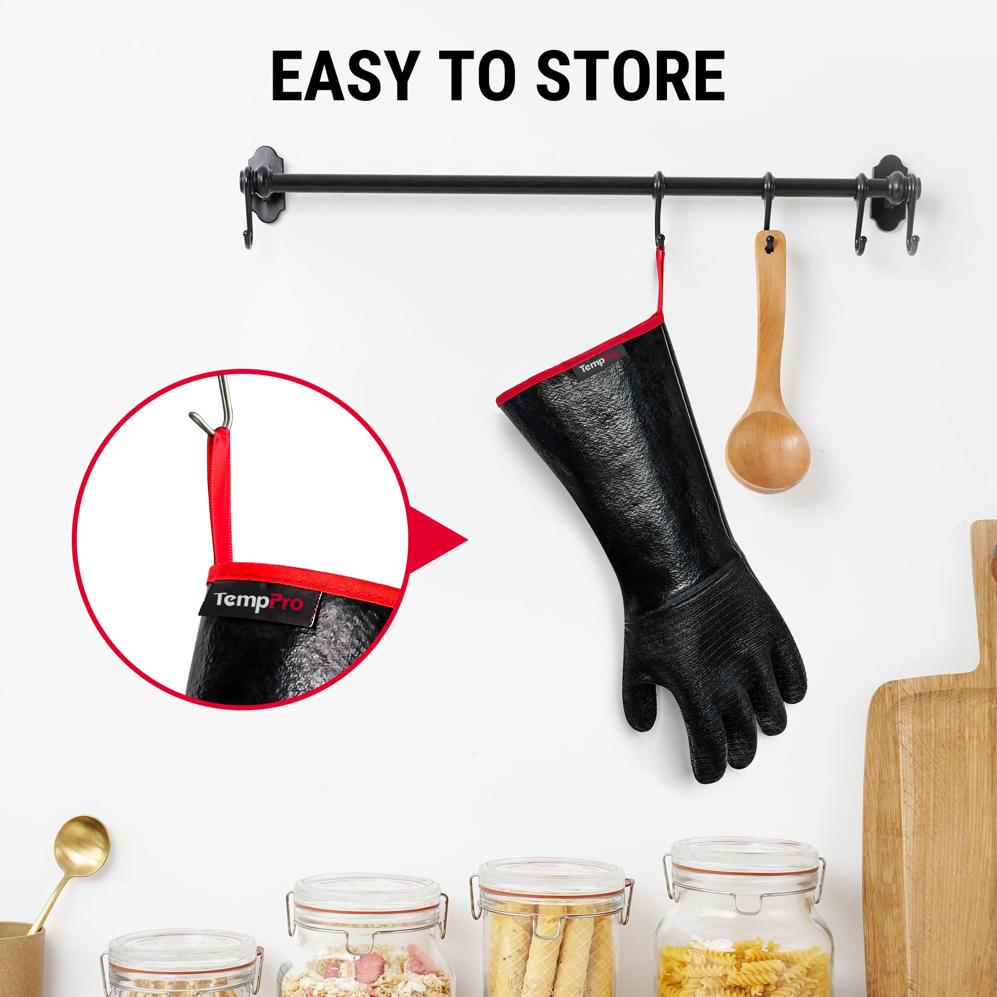 TempPro 932°F heat gloves ideal for grilling and rotisserie use.