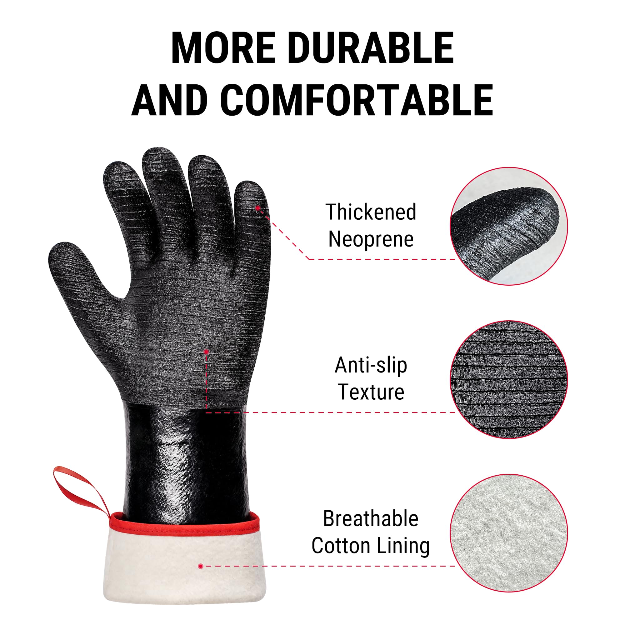 TempPro 932°F heat gloves textured surface for better grip.