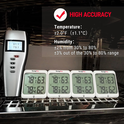 TempPro backlit LCD makes readings easy in dim light.