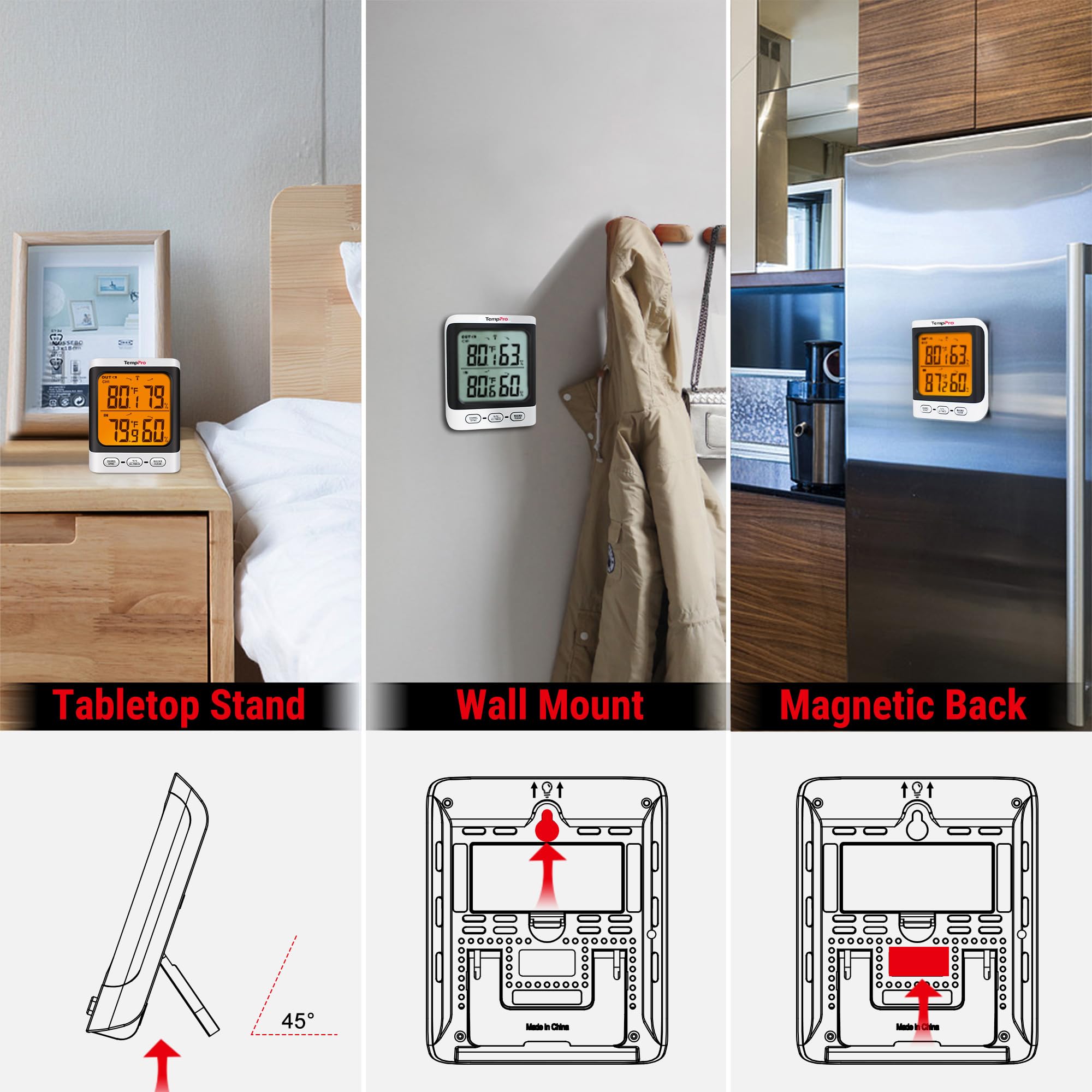 TempPro unit ships with batteries and is pre-paired for instant use