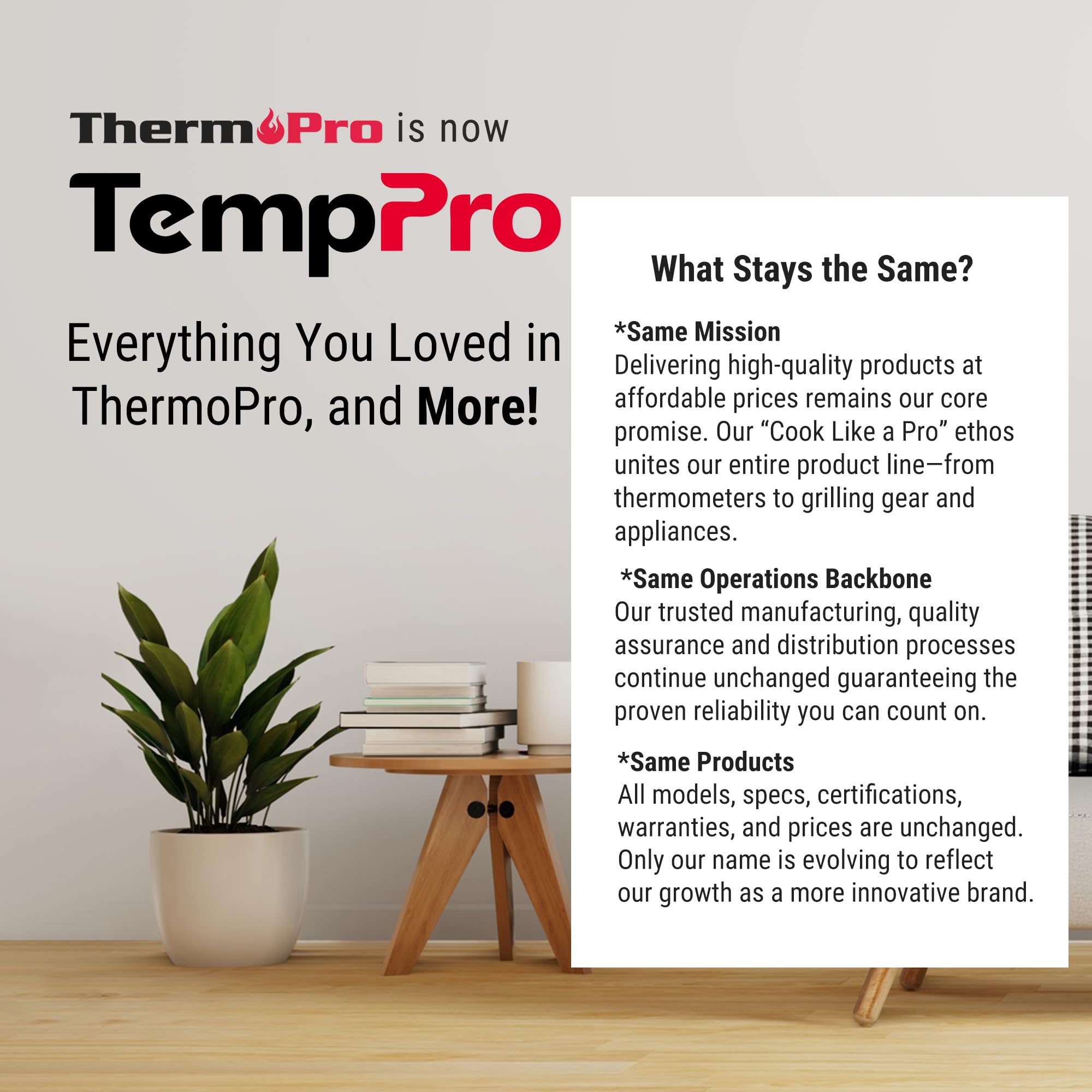 TempPro brand transition packaging confirms continuity of product line.