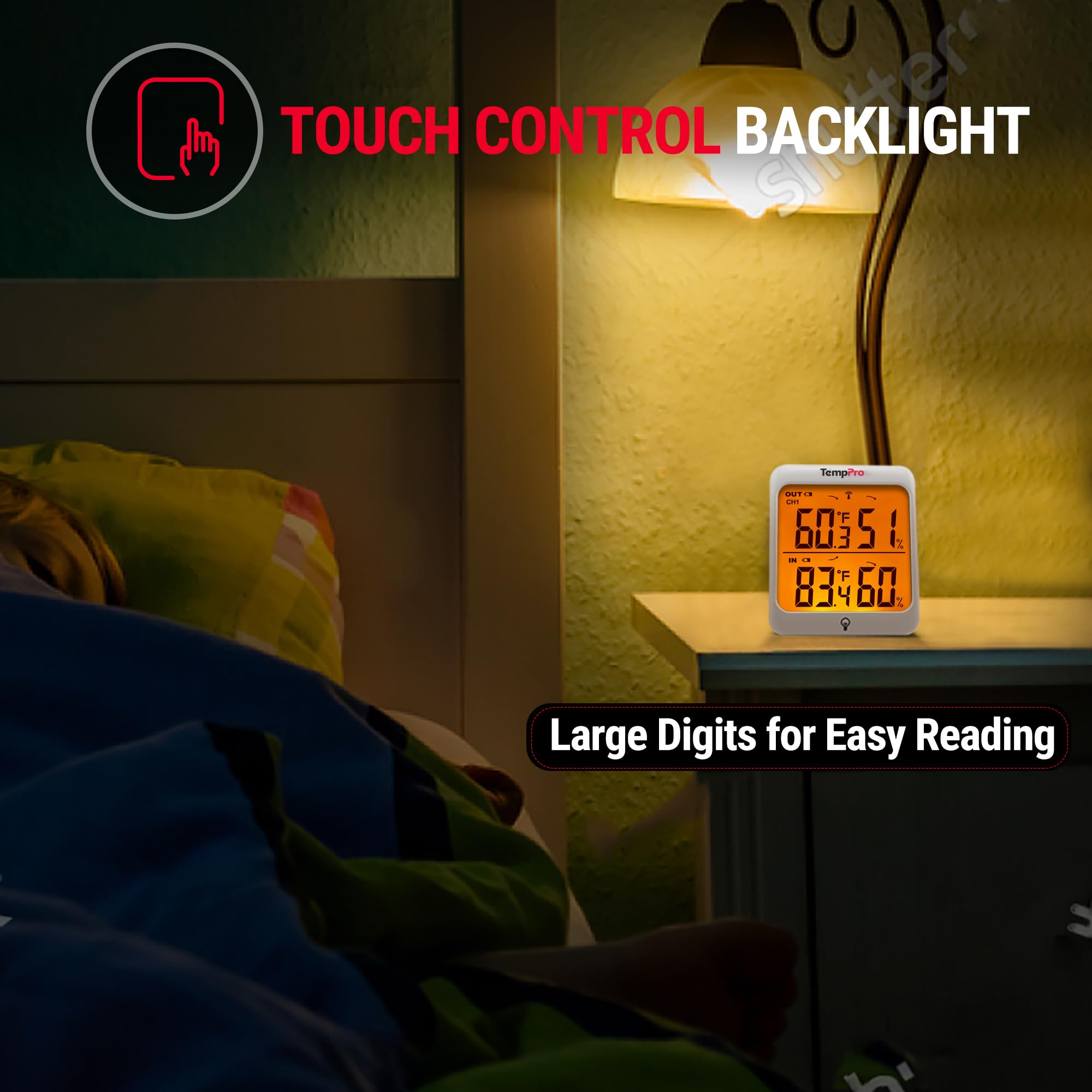 TempPro displays Fahrenheit and Celsius for flexible viewing.