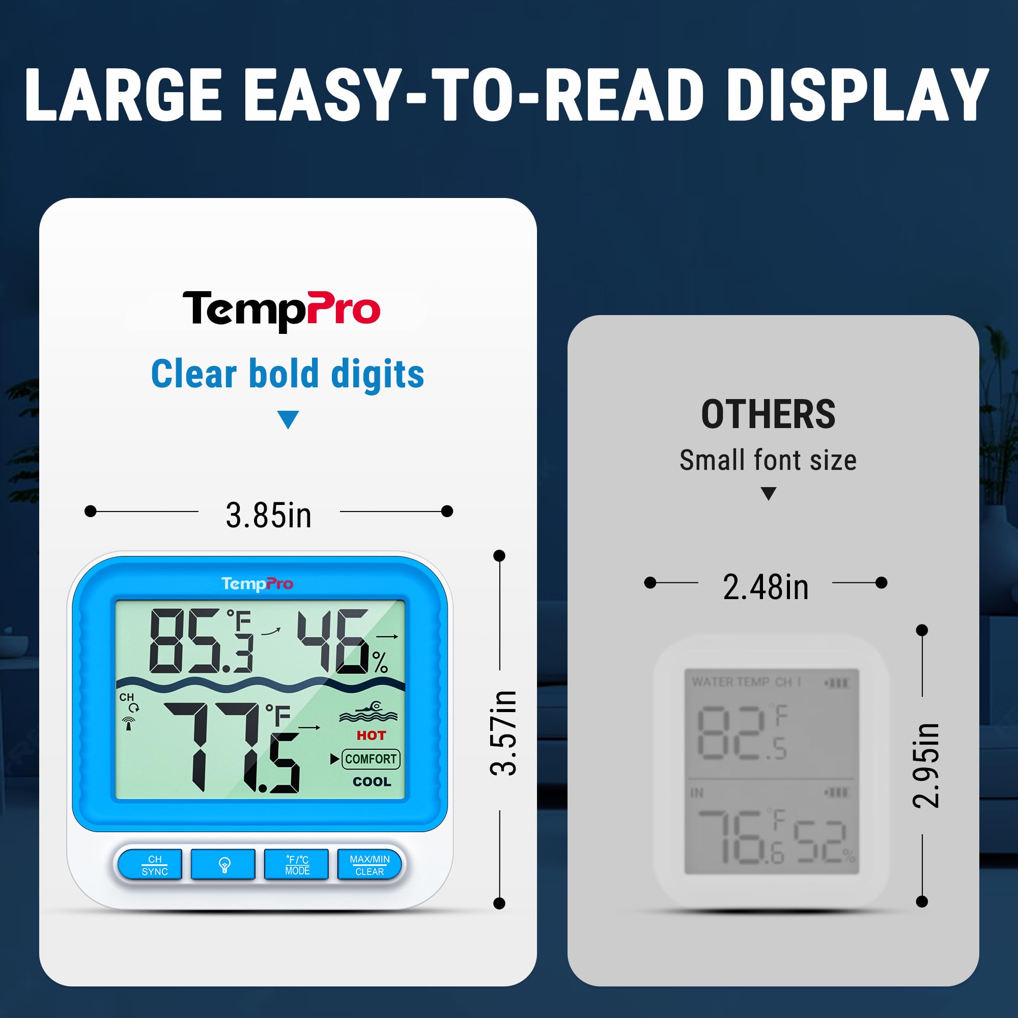 TempPro IPX8 durable sensor resists water and weather.