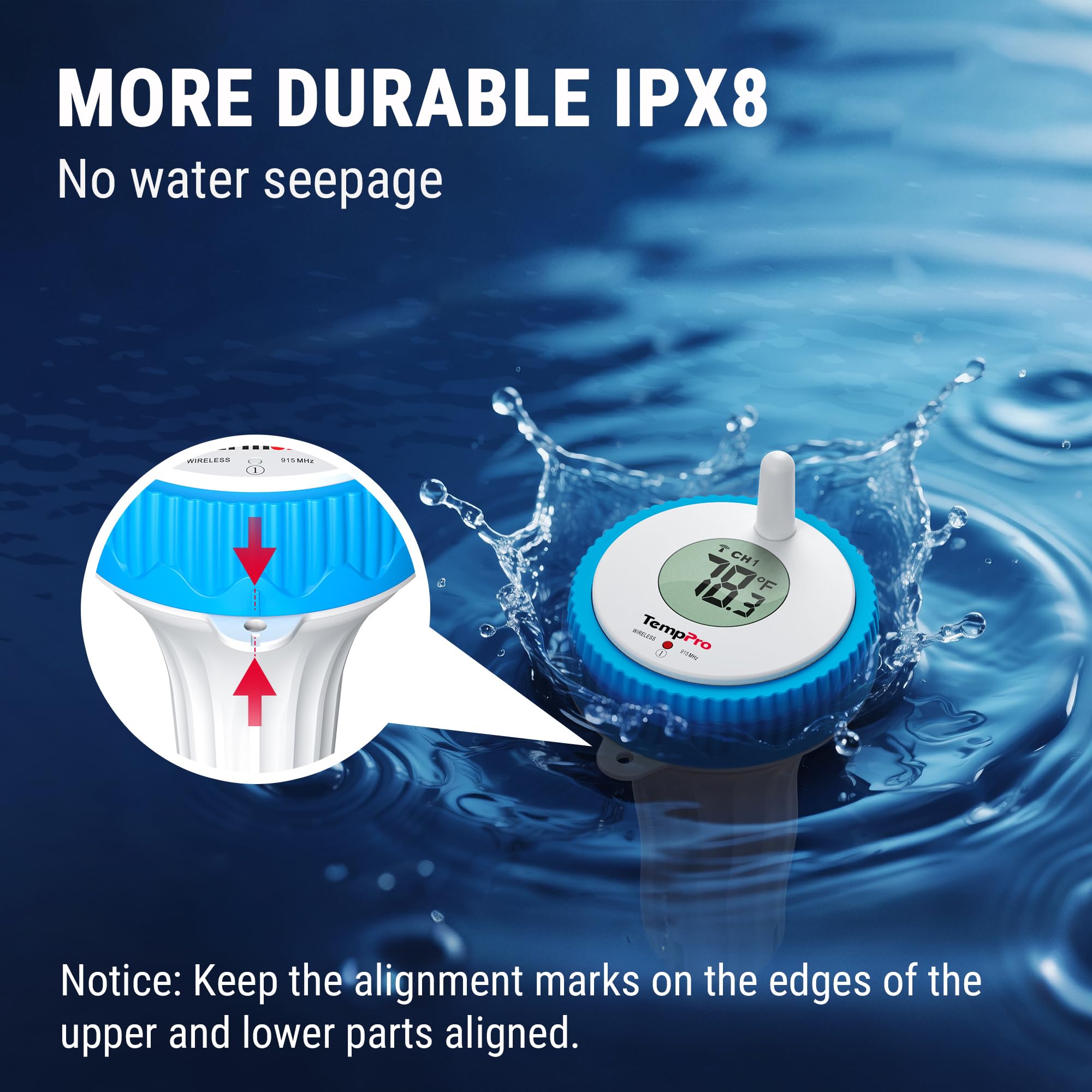 TempPro large backlit display supports quick checks day or night.