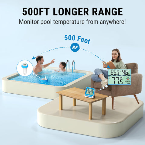 TempPro remote display reaches up to 500 feet for indoor monitoring.