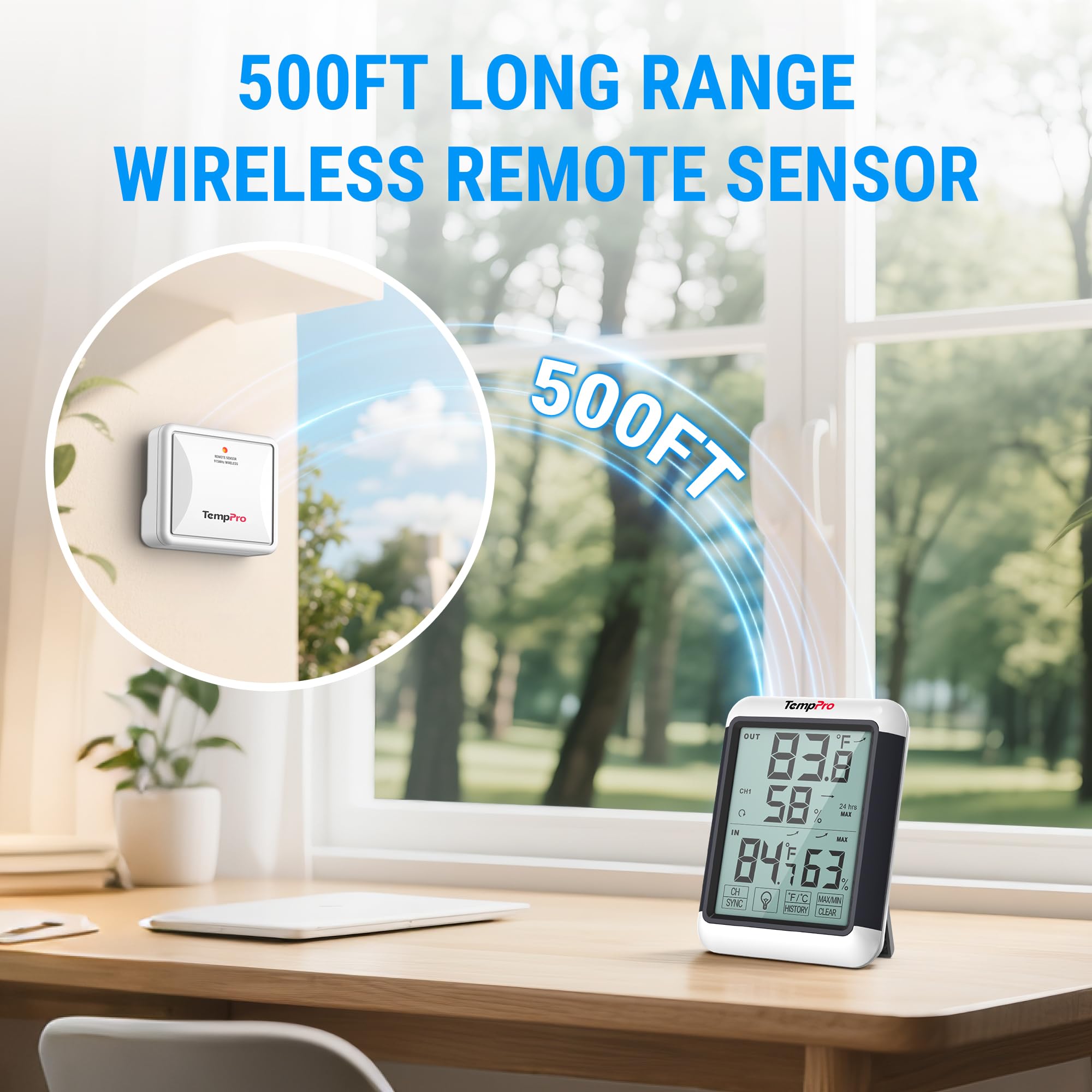 TempPro backlit touchscreen enables easy use in dim light